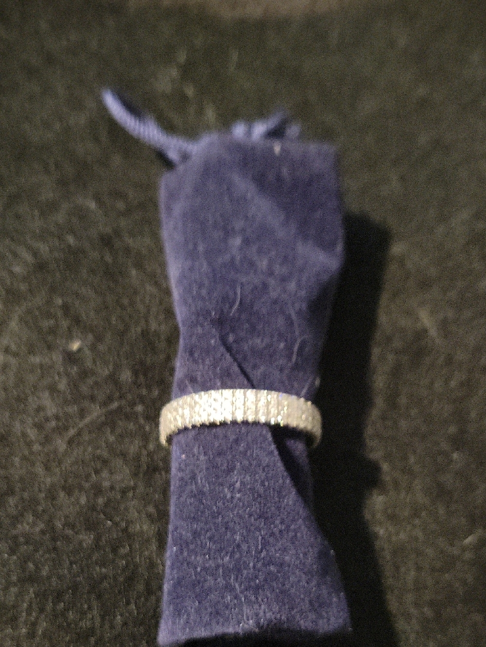 Source Unknown Silver Pave Eternity Ring - Costume